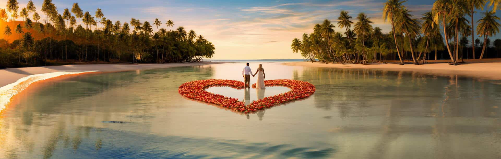 Hochzeitspaar auf ihrer Traumhochzeit
