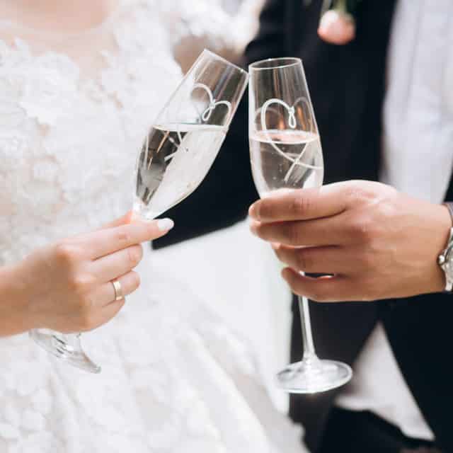 Sektempfang auf einer Hochzeit