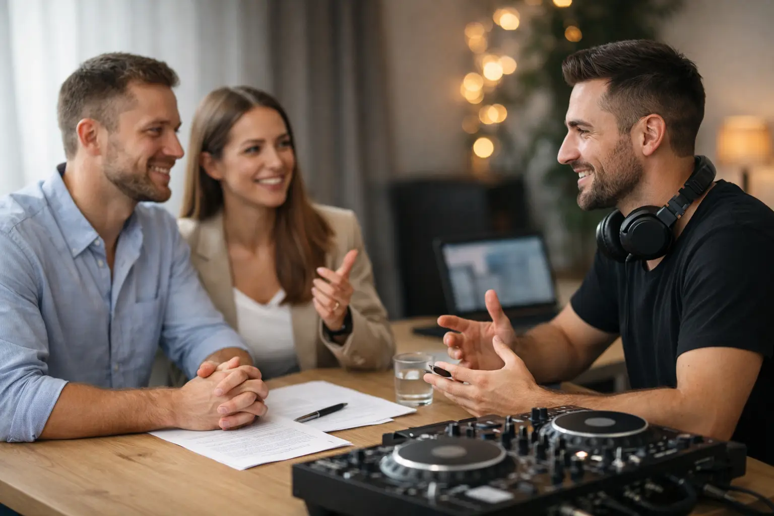 How does a DJ briefing proceed?